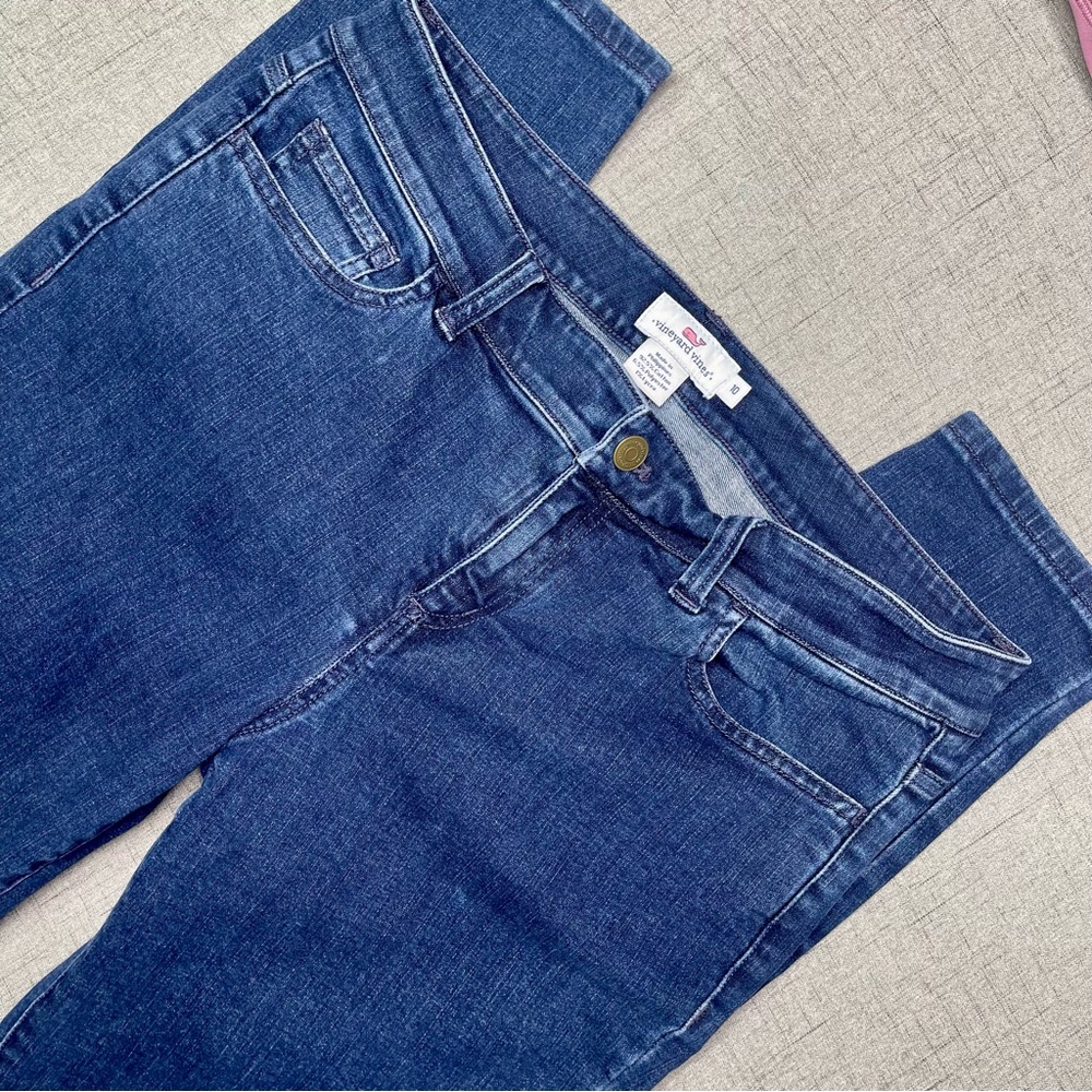 Vineyard Vines Stretch Skinny Jeans Dark Blue Mid Rise 10 - Picture 6 of 12